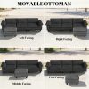Segmented sofa, L-shaped sofa, living room sofa, dark gray