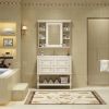 36'' Bathroom Vanity with Medicine Cabinet, Modern Mirror Cabinet with Adjustable Shelf, Bathroom Storage Cabinet with 4 Drawers