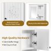 32'' Bathroom Wall Cabinet with Mirror, Wall Mounted Medicine Cabinet with 3 Shelves, Mirrored Door Over Toilet Storage Cabinet, White