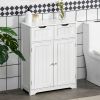 kleankin Freestanding Bathroom Storage Cabinet, Floor Cabinet with 2 Drawers, Adjustable Shelf, for Bathroom, Living Room or Entryway, White