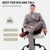Vinsetto High Back Office Desk Chair, 485lbs Heavy Duty Desk Chair with Swivel Wheels, Cream White