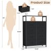 8 Drawers Fabric Dresser, Clothes Storing, Storage Tower Organizer TV Stand, for Bedrooms, Wardrobes, Entryways, and Living Rooms, Black