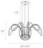 6 Petal Flower Chandelier Integrated LED Strip, Dimmable, Chrome