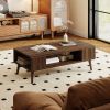42 Inch Mid Century Modern Coffee Table Rectangular with Open Compartment
