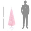 HOMCOM 5' Artificial Pencil Christmas Tree, Slim Xmas Tree with 294 Realistic Branch Tips and Plastic Stand, Pink