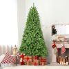 9ft Christmas Tree with Memory Wire, 1910 Tips Hinged Artificial PVC Tree, Easy Setup Green Xmas Tree for Indoor Holiday Decoration