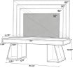 63 Inch TV Stand Farmhouse Entertainment Center with Geometric Pedestal for 55-75 Inch TVs Living Room Furniture Wood