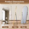 76"x 34" Arch-Top Oversized Full Length Mirror Metal Frame Freestading Floor Mirror, Gold