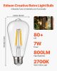VEVOR 6 Pack Edison Bulbs LED, ST19 Vintage Edison Light Bulbs, 7W Dimmable 800 Lumens, 2700K Warm White, E26 Base LED Filament Bulb, Antique Glass St
