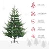 HOMCOM 6 Foot Artificial Christmas Tree, Nordic Pine Hinged Xmas Tree with 795 Realistic Branches, Wide Steel Base, Auto Open, Green