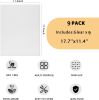 9 Pack Washable Waterproof Fridge Liners and Drawer Mats, Refrigerator Shelving Pads in White