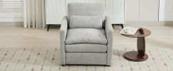 31.9" Cozy Upholstered Armchair Oversized Comfy Cloud Sofa Double Cushion Single Sofa Plush Cushion Armchair for Living Room, Light Grey