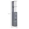 54" Tall Bathroom Linen Tower, Freestanding Storage Cabinet with 2-Tier Shelf & Drawers, Narrow Organizer, Gray