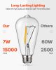 6 Pack Edison Bulbs LED ST19 7W Dimmable 800 Lumens 2700K E26 Antique