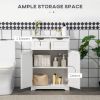 kleankin Freestanding Bathroom Storage Cabinet, Floor Cabinet with 2 Drawers, Adjustable Shelf, for Bathroom, Living Room or Entryway, White