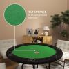 Soozier Poker Table Foldable 47" Round Casino Folding Game Table for 8 Players with Cup Holders, Green