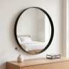 20" Round Bathroom Mirror Vanity Wall Mounted Mirror with Deep Frame, Black
