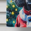 Black Poodle Christmas House Flag Large Porch Sleeve Pole Decorative Outside Yard Banner Artwork Wall Hanging, Polyester, House Size, Multicolor