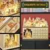 HOMCOM Wooden Christmas Advent Calendar with 24 Countdown Drawers and LED Lights for Kids and Adults, Battery Operated