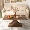 37.5 Inch Rectangular Coffee Table with Stable Base and Rubber Wood Connection for Living Room