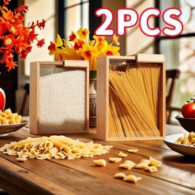 2 Vintage Wooden Storage Boxes, Stackable And Freezer-safe, Open Design For Organizing Cereals, Tea, Pasta, Flour, Nuts, Oatmeal, And Keepsakes In The