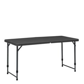 4 Foot Adjustable Height Folding Plastic Table, Black  Shipment From Walmart