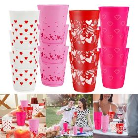 12 Pcs Multi Colors Valentine's Day Plastic Cups