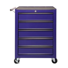 Rolling Metal Tool Chest With 5 Drawers, 20inch 5-Drawer Tool Chest Cabinet With Ball Bearing Drawer Slides, Steel Tool Storage Box Organizer -PURPLE