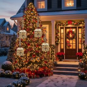 4PCS Set Christmas Bells Iron Hanging Ornaments 5.5x5.5x7.5in Tree Hang Holiday Party Tree Decor