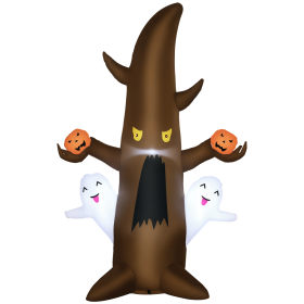 5 Halloween Inflatables Outdoor Decorations Ghost Tree with Pumpkins, Blow-Up LED Yard Decor Indoor Outdoor for Garden, Lawn, Party, Holiday