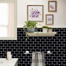 10pcs Self-Adhesive Splashproof Wall Tiles, 12x12 Inch Self-Adhesive Subway Tiles, Suitable For Kitchen And Bathroom Walls, Easy DIY