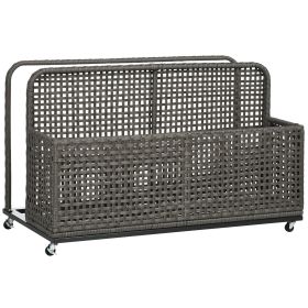 Pool Float Storage, Pool Caddy, with Wheels, 43.25" L x 22.5" W x 28" H, Light Gray