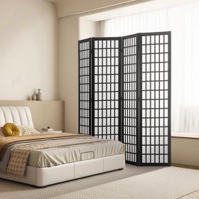 Room Divider, 4 Panel Japanese Room Divider, Wood Folding Privacy Screen Indoor, Japanese Partition Dividers Portable Decoration Screens, For Room Sep