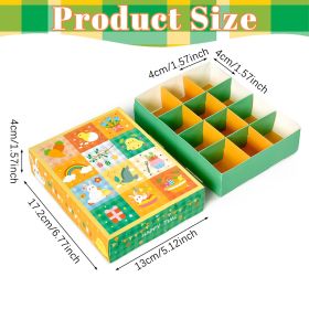 15 Pieces Spring Theme Party Favor Treat Boxes Cute Bunny Carrot Bird Pattern Candy Chocolate Box DIY Holiday Advent Calendar Gift Boxes For Spring Su