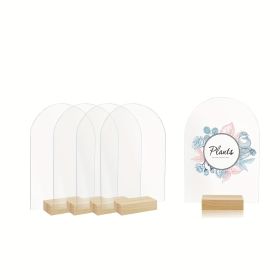 10-piece Set Of Transparent Arched Acrylic Card Holders, Wedding Party Guest Seating Cards, Blank Hexagonal Acrylic Place Cards, Suitable For Weddings