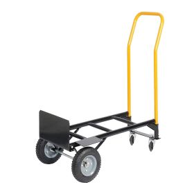 Dual Purpose Hand Truck Dolly Cart, 2 4 Wheel, Swivel Wheels, 330 Lbs Capacity