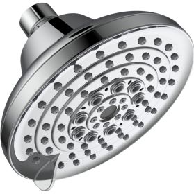 6 Spray Settings High Pressure Shower Head 5 Rain Fixed Showerhead - Brushed Nickel Adjustable Shower Head With Anti-Clogging Nozzles, Low Flow Easily (Option: Gray)