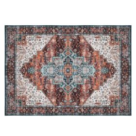 Vintage Area Rug Modern Non Slip Carpet Boho Low Pile Soft Rug Waterproof Machine Washable Rug for Living Room Bedroom Kitchen Dining Room Under Table (Option: Type 3-6_9ft)