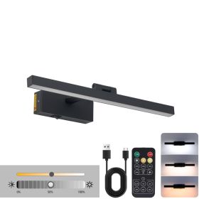 16inch Black Bathroom Light Fixtures Over Mirror Modern Dimmable LED Vanity Light For Bathroom Wall Lighting (Option: Default)