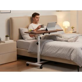 Small Standing Desk With Wheels Wood Height Adjustment Portable Mobile Rolling Table Laptop PC Stand For Home Office (Option: Default)
