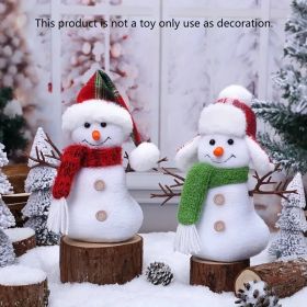 2pcs Christmas and New Year White Winter Fabric Scarf with Hat Snowman Set, Indoor Table Chair Fireplace Decoration - Suitable for People Aged 14 and (Option: twig snowman 2pcs)