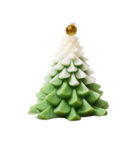 Christmas Tree Scented Candle, Christmas Tree Shaped Candles, Festive Ornaments, Holiday Decor Candles For Kitchen, Living Room, Bedroom, Bathroom-Mor (Color: green)