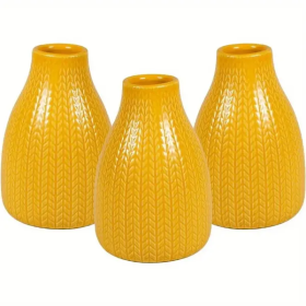 Flower Vase Set Of 3 (Color: yellow)