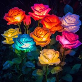 Solar Lights Outdoor Waterproof for Garden Decor, 4 Pack Solar Garden Lights for Outside, Outdoor Solar Lights for Yard with Solar Flowers Lights, Sol (Option: 8Pcs)