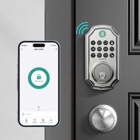 Keyless Entry Door Lock With Handle App-Controlled Front Door Lock Set With Keypad  Auto-Lock & One-Touch Locking  Anti-Peep Code Feature  Easy Instal (Option: D280 H200)