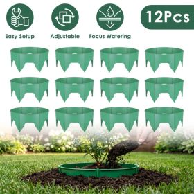 6/12-Pack Adjustable Plant Grow Rings with Hand Shovel, Snap-Together Interlocking PP Plant Surround Guard for Vegetables, Flowers, Shrubs Outdoor Gar (Option: 12Pcs)