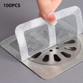 Floor Drain Sticker, Bathroom Hair Filter, Toilet Sewer Debris Filter, Anti-blockage, Screen Repair Self-adhesive Net, Super Practical (Option: 100PCS)