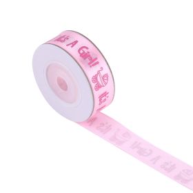 10Yards/Roll IT IS A BOY Baby Shower Christening Party Favor Gift Stain Ribbon Blue (Color: pink)