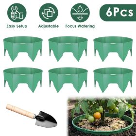 6Pcs/12Pcs 10in Planting Grow Rings Adjustable for Outdoor Plants Interlocking PP Plant Protection Rings with Hand Shovel Deep Watering Plant Guards f (Option: 6Pcs/Set)