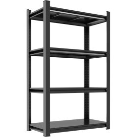 4-Tier Adjustable Multi-Functional Storage Rack, Garage Organizer With Adjustable Shelves, Black (Option: Default)